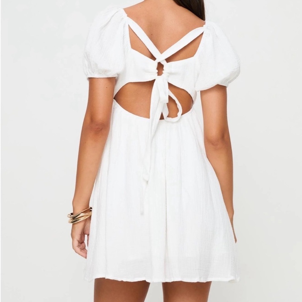 Princess Polly White Puff Sleeve Baby Doll Dress . Size 10. EUC. - Picture 9 of 9